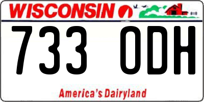 WI license plate 733ODH