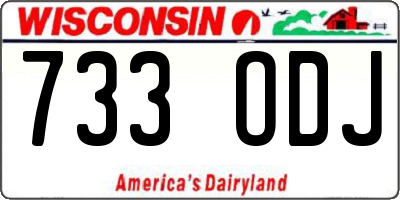 WI license plate 733ODJ