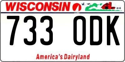 WI license plate 733ODK