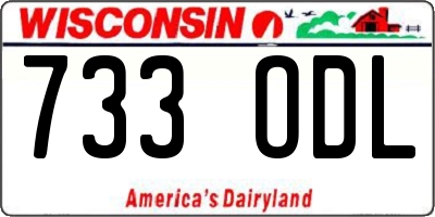 WI license plate 733ODL