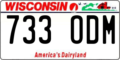 WI license plate 733ODM