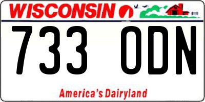 WI license plate 733ODN