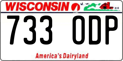 WI license plate 733ODP