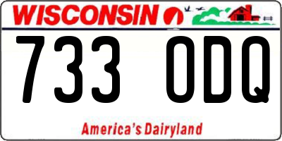 WI license plate 733ODQ