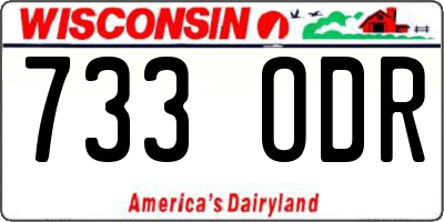 WI license plate 733ODR