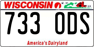 WI license plate 733ODS