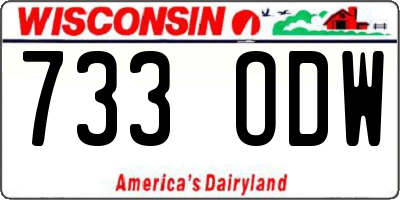 WI license plate 733ODW