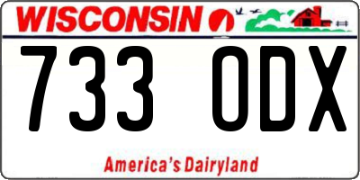 WI license plate 733ODX