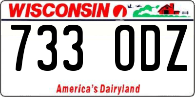 WI license plate 733ODZ