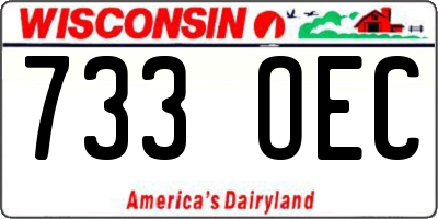 WI license plate 733OEC