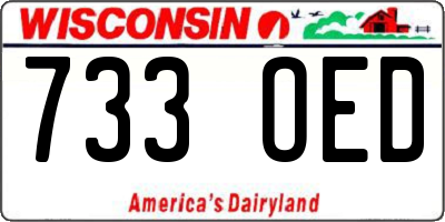 WI license plate 733OED