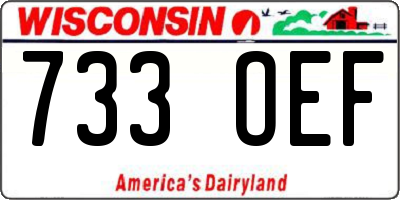 WI license plate 733OEF