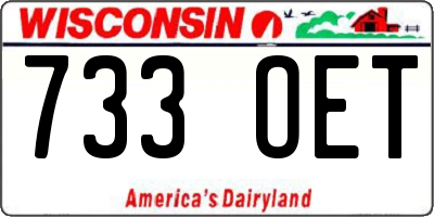 WI license plate 733OET