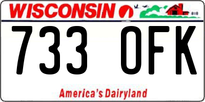 WI license plate 733OFK