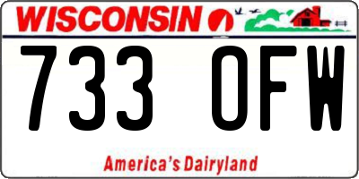 WI license plate 733OFW
