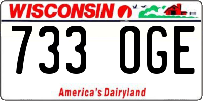 WI license plate 733OGE