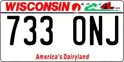 WI license plate 733ONJ