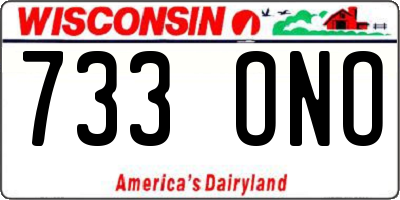WI license plate 733ONO