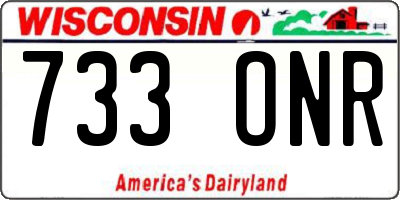 WI license plate 733ONR