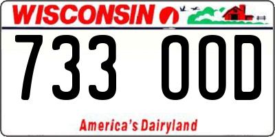 WI license plate 733OOD