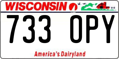 WI license plate 733OPY