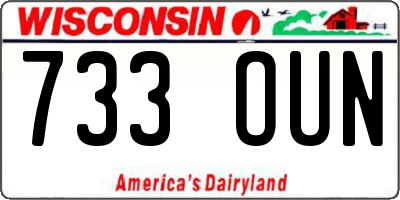 WI license plate 733OUN