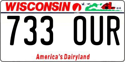 WI license plate 733OUR