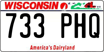 WI license plate 733PHQ