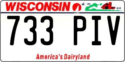 WI license plate 733PIV