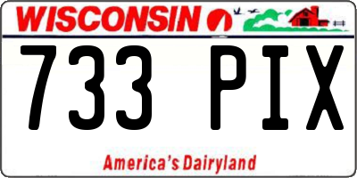 WI license plate 733PIX