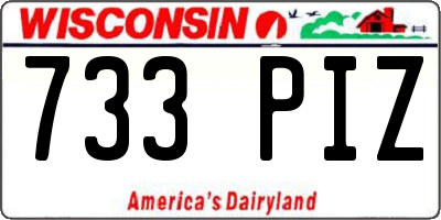 WI license plate 733PIZ