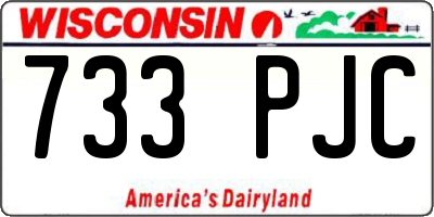 WI license plate 733PJC