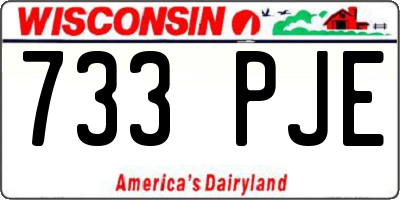 WI license plate 733PJE