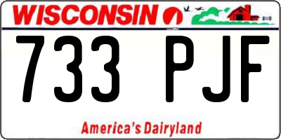 WI license plate 733PJF