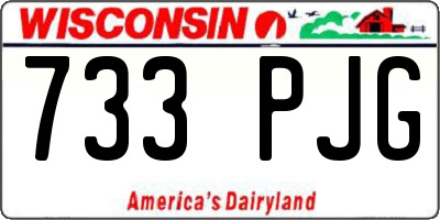 WI license plate 733PJG