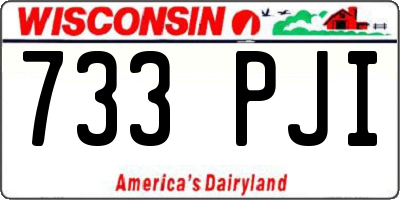 WI license plate 733PJI
