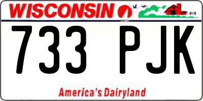 WI license plate 733PJK