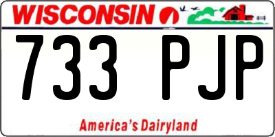 WI license plate 733PJP