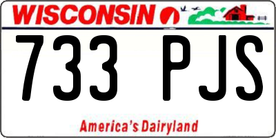 WI license plate 733PJS