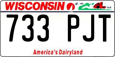 WI license plate 733PJT