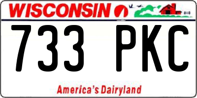 WI license plate 733PKC