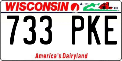WI license plate 733PKE