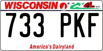 WI license plate 733PKF