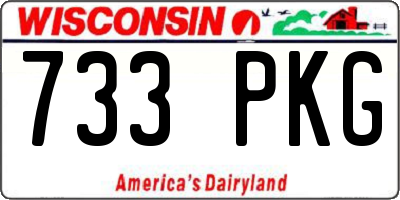 WI license plate 733PKG