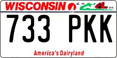 WI license plate 733PKK