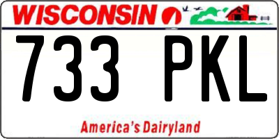 WI license plate 733PKL