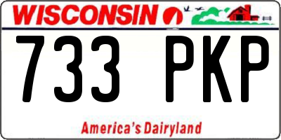 WI license plate 733PKP