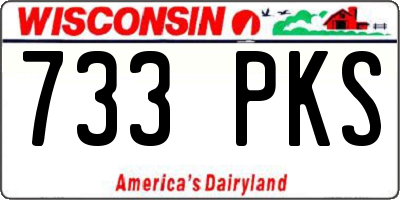 WI license plate 733PKS