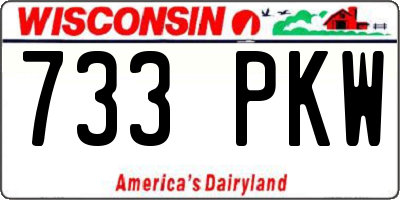 WI license plate 733PKW