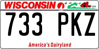 WI license plate 733PKZ